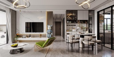 现代客餐厅3D模型下载